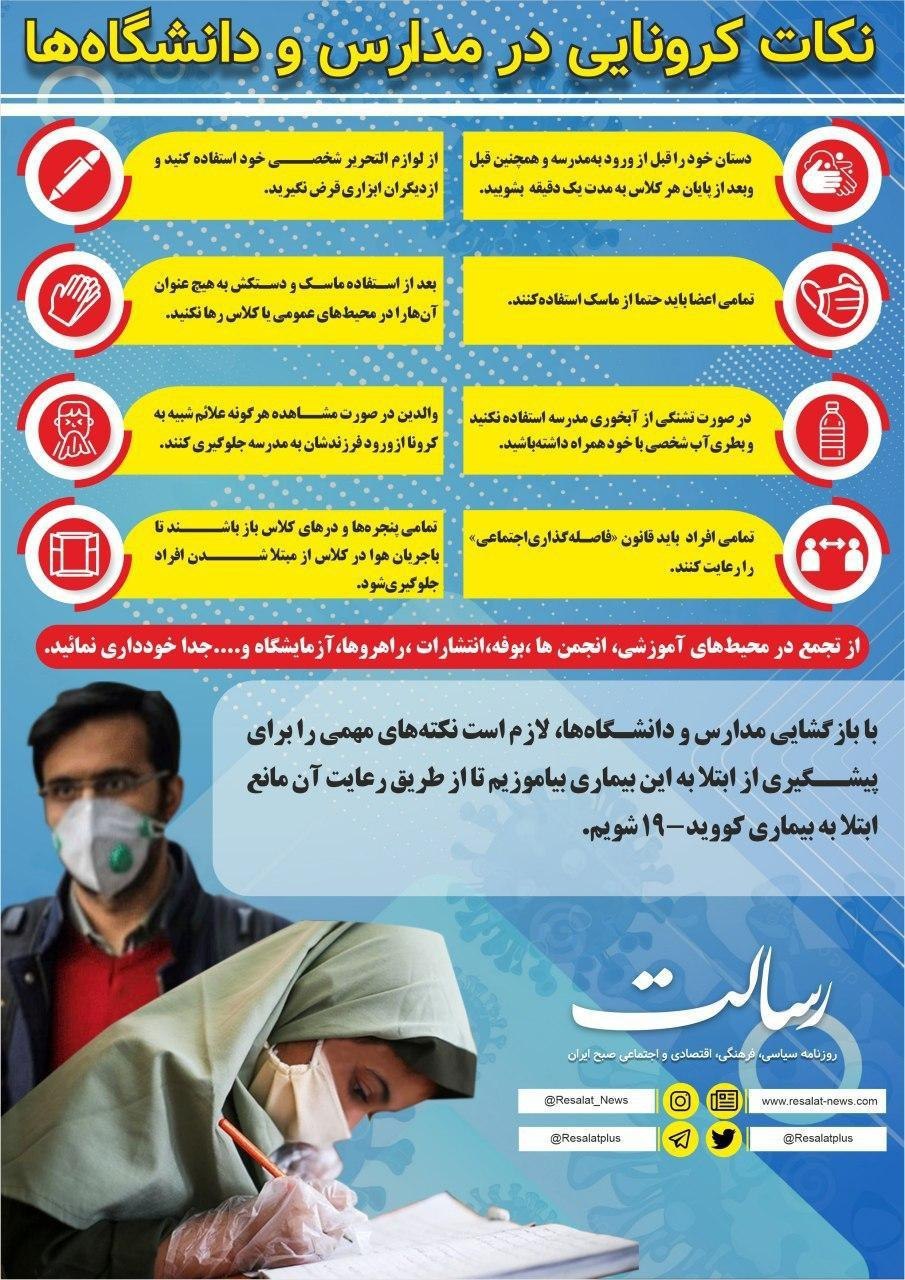 نکات کرونایی که مدرسه‌ای‌ها