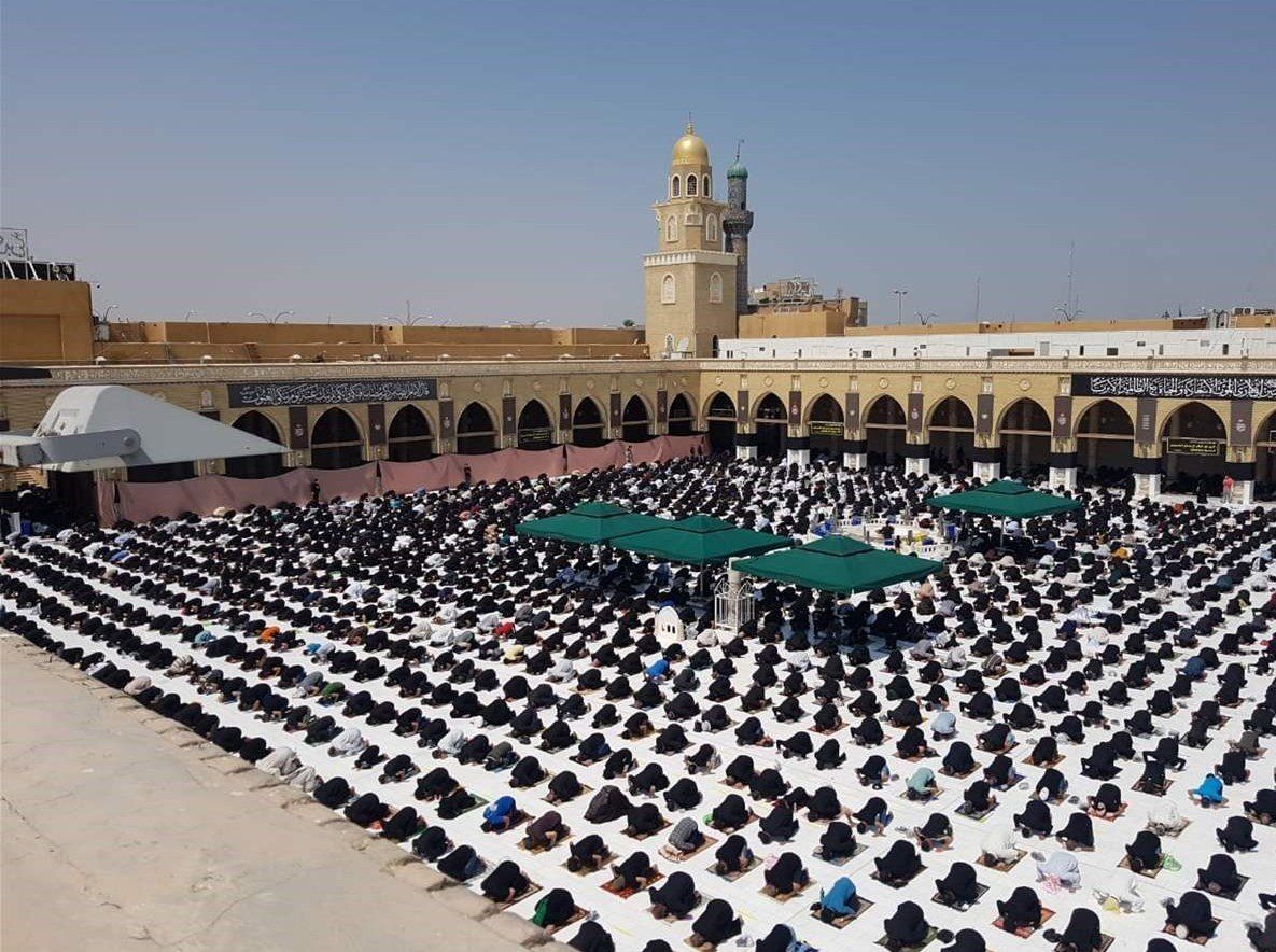 نماز در مسجد کوفه پس از ۴ ماه
