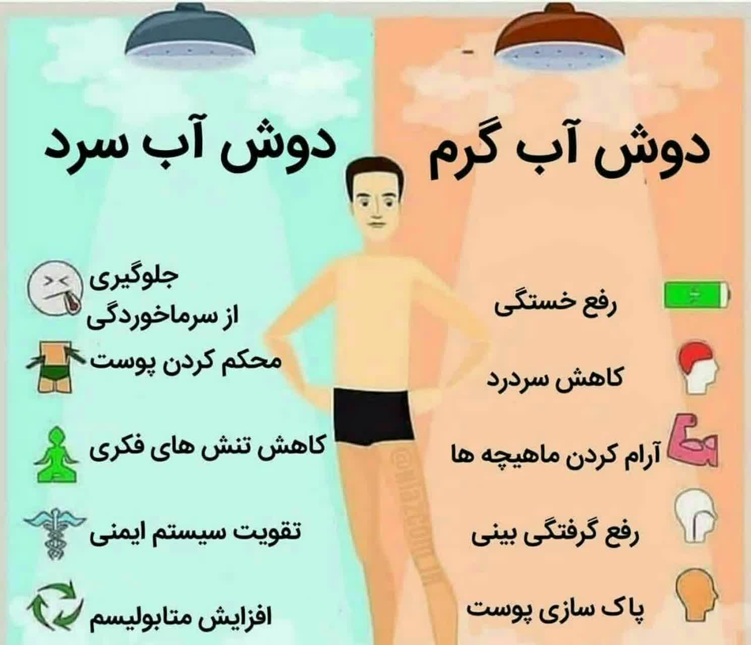 دوش آب گرم بگیریم یا دوش آب سرد؟