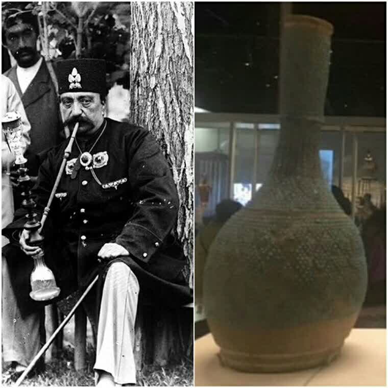 کوزه قلیون ناصرالدین‌شاه در فرانسه