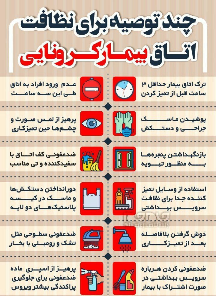 چگونه اتاق بیمار کروناییمان را تمیز کنیم 