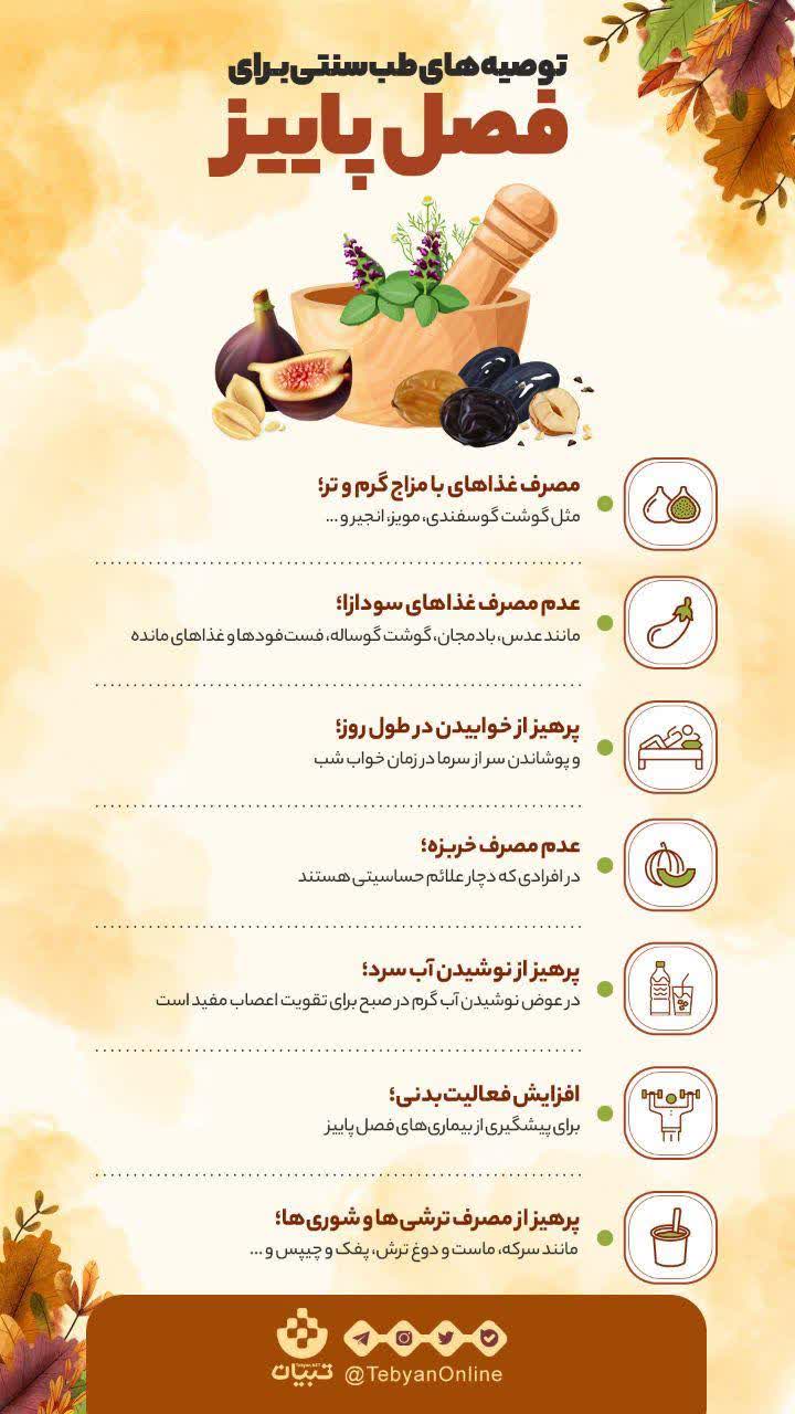نسخه طب سنتی برای پاییز 