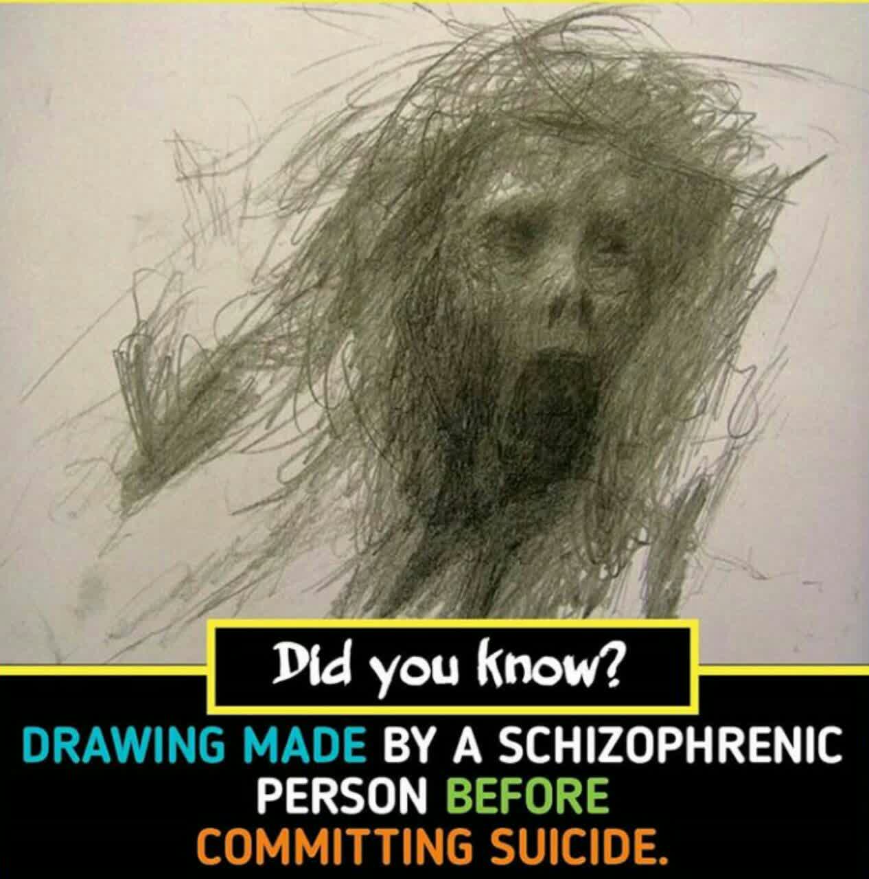 نقاشی از یک بیمار اسکیزوفرنیک