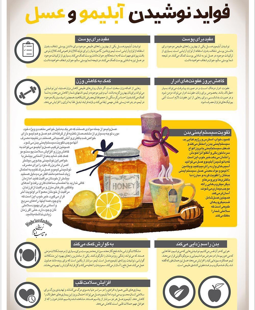 فواید نوشیدن آبلیمو عسل