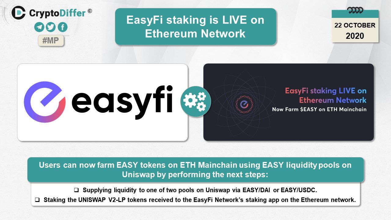 اشتراک EasyFi در شبکه Ethereum زنده است