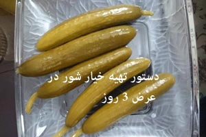 دستور تهیه خیار شور در عرض 3 روز