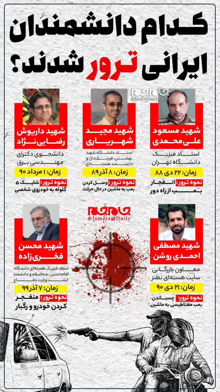 دانشمندان هسته ای ایرانی که تاکنون ترور شده‌اند