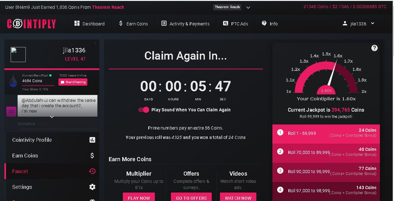 سایت cointiply بی نظیر کسب بیت کوین 