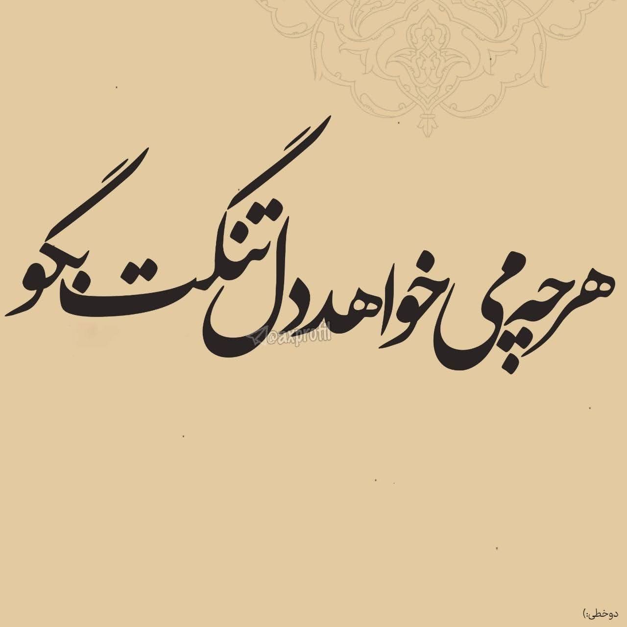 هرچه میخواهد دل تنگت بگو